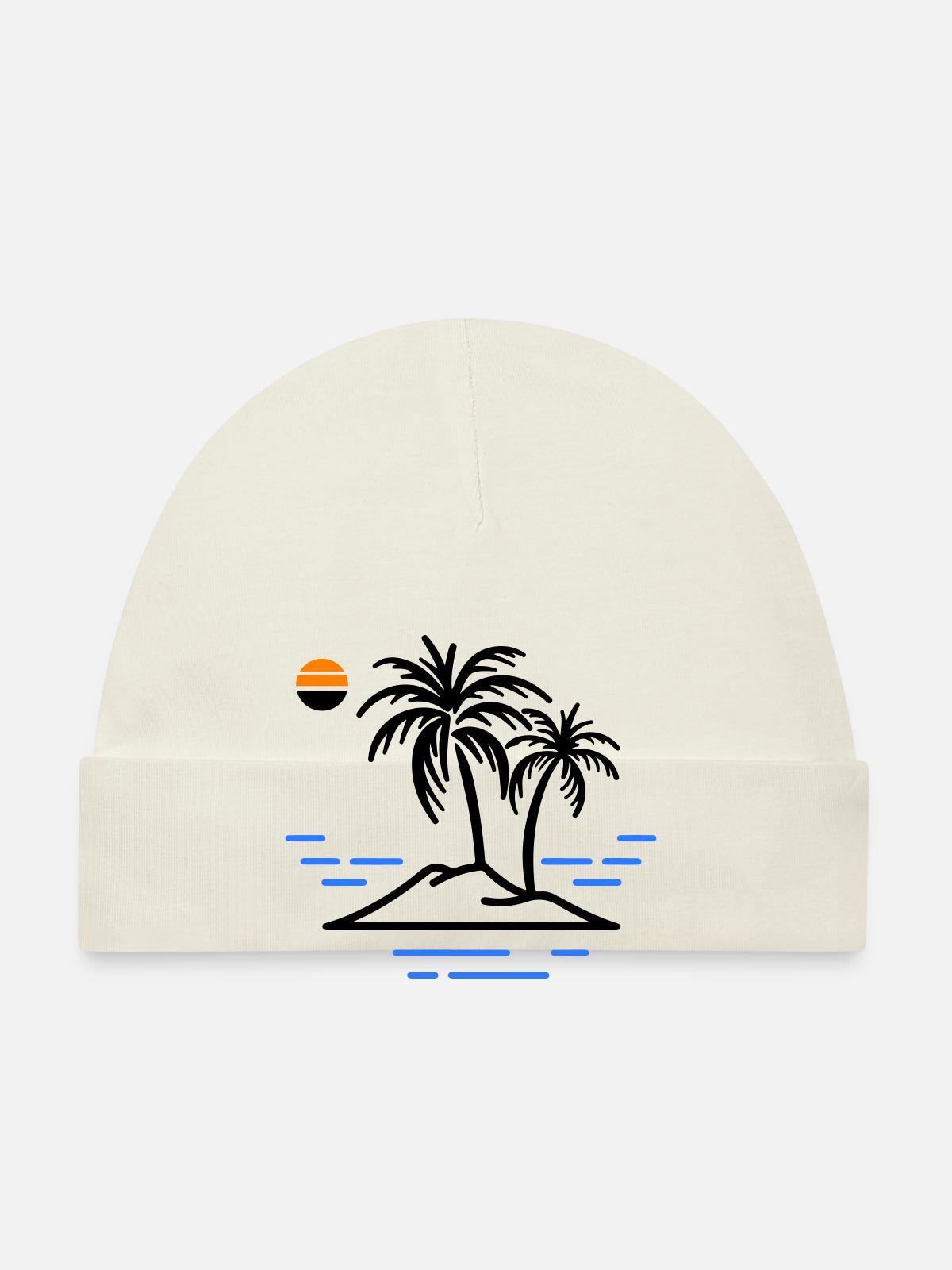 Île Palm - Bonnet bio Bébé - blanc - Devant