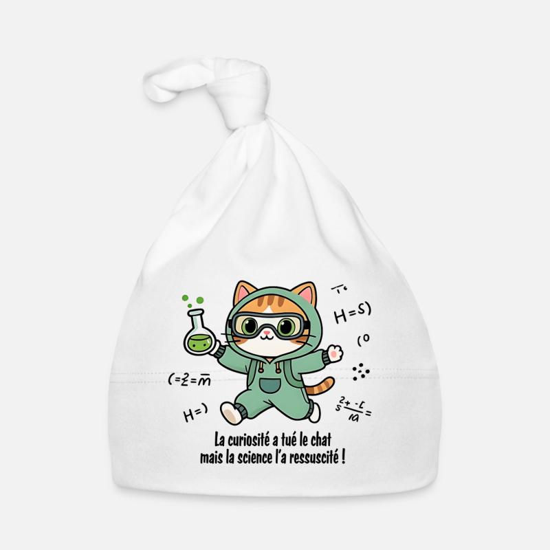 La curiosité a tué le chat, la science... Bonnet bio Bébé