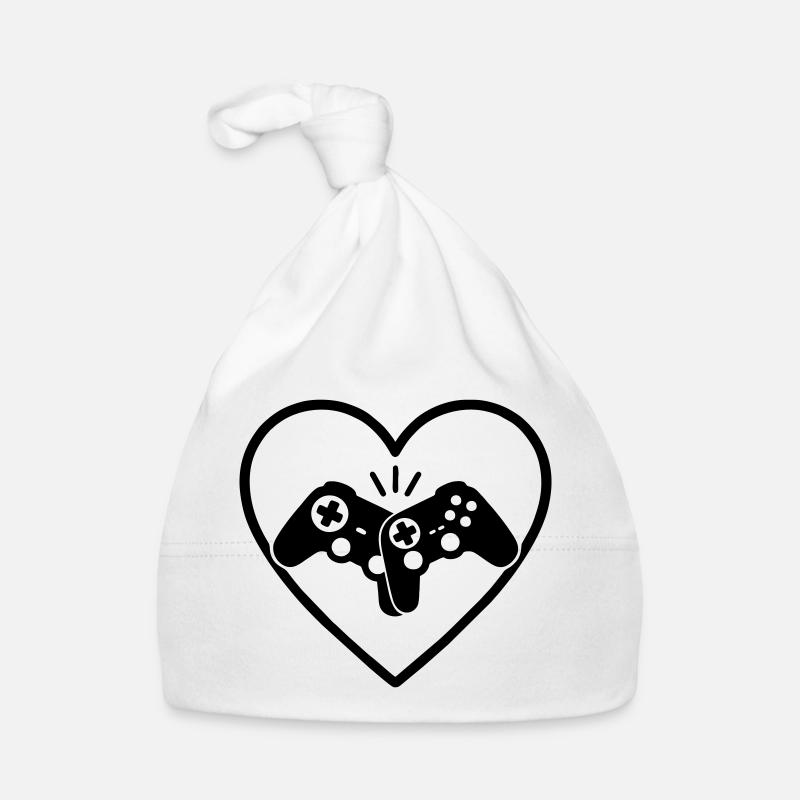 Game Controllers Heart Gamer Love Gift Organic Baby Cap