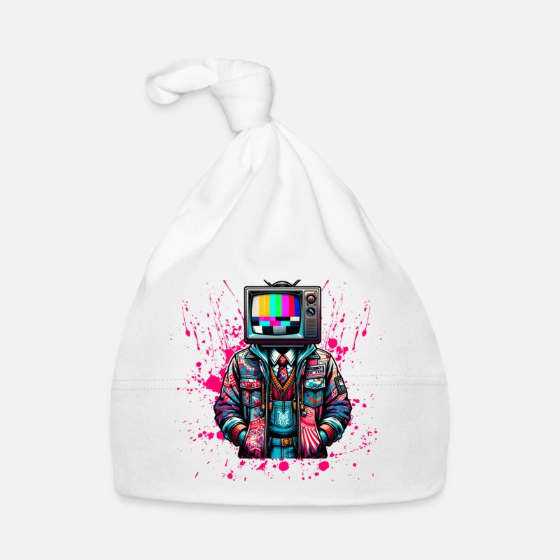 Rétro Head - Bonnet bio Bébé - blanc