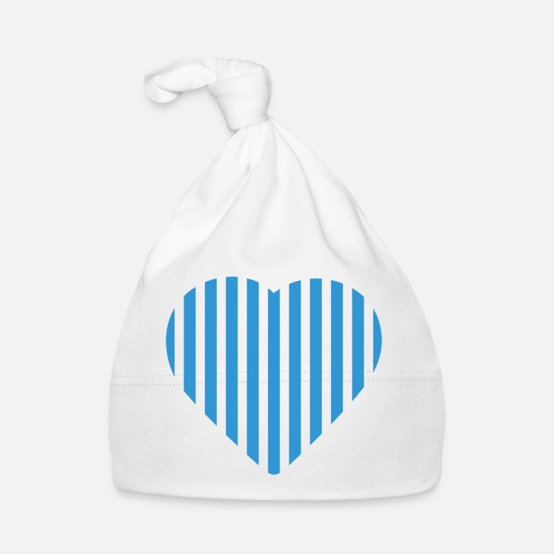 Blue Stripes Heart Malmö Organic Baby Cap