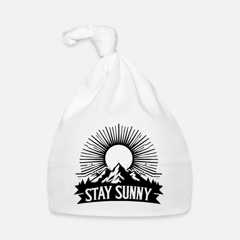 RESTEZ ENSOLEILLÉ noir et blanc Bonnet bio Bébé