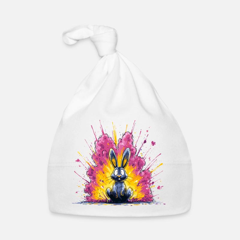 Brightly Colored Bunny Blitz Organic Baby Cap