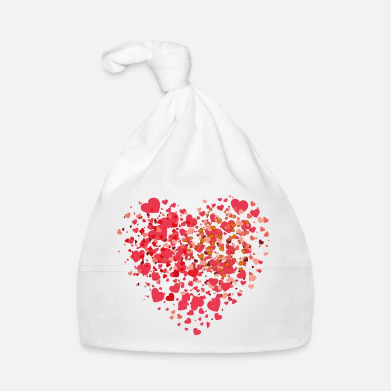 Mosaïque de cœurs de petits cœurs d’amour Bonnet bio Bébé
