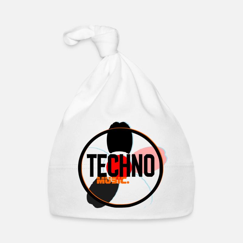 Techno Music Circle Logo Baby Bio-Mütze