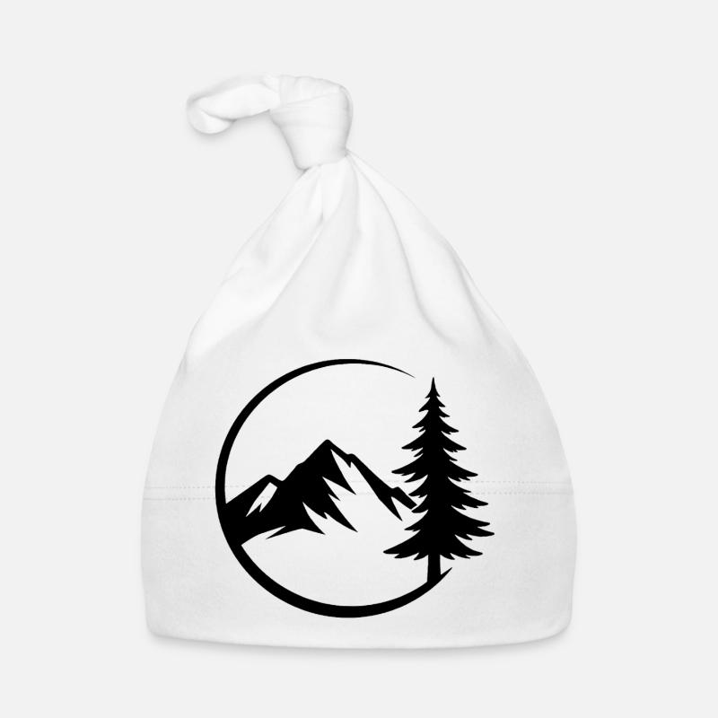 Silhouette de forêt de montagne Bonnet bio Bébé