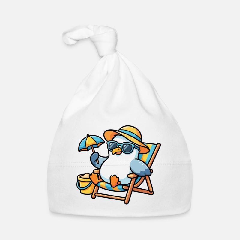Sun-style beach penguin Organic Baby Cap