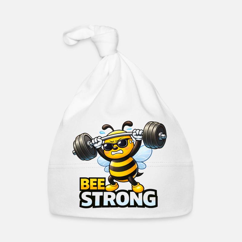 Bee Strong – Motivation pour la forme physique de Funny Bee Bonnet bio Bébé