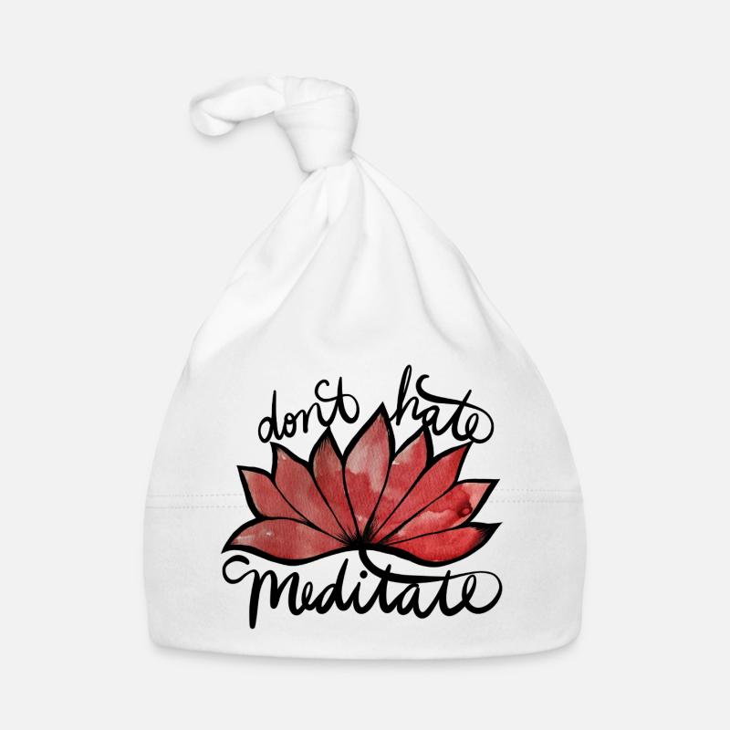 Crimson Watercolor Leaf Arc Organic Baby Cap