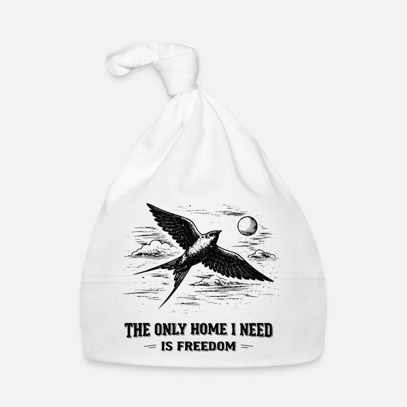 Chemise de la Liberté avec Oiseau. Ma maison, c’est la Liberté. Bonnet bio Bébé