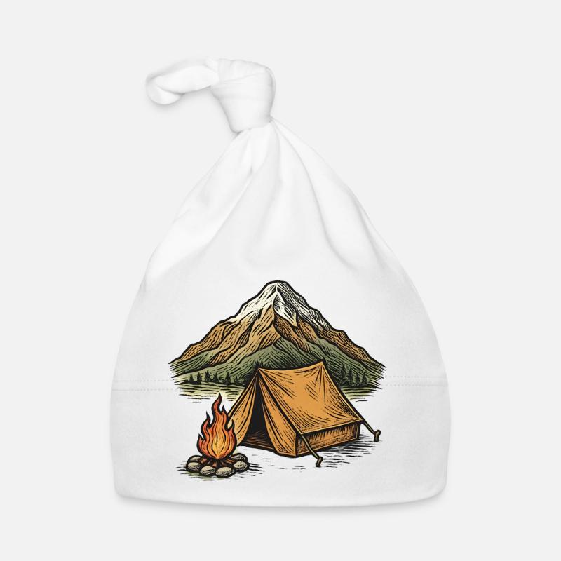 Soirée de camping en montagne Bonnet bio Bébé