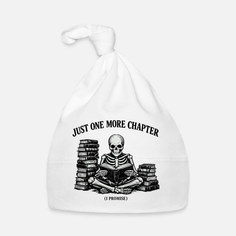Just One More Chapter Skeleton - Baby Bio-Mütze - Weiß