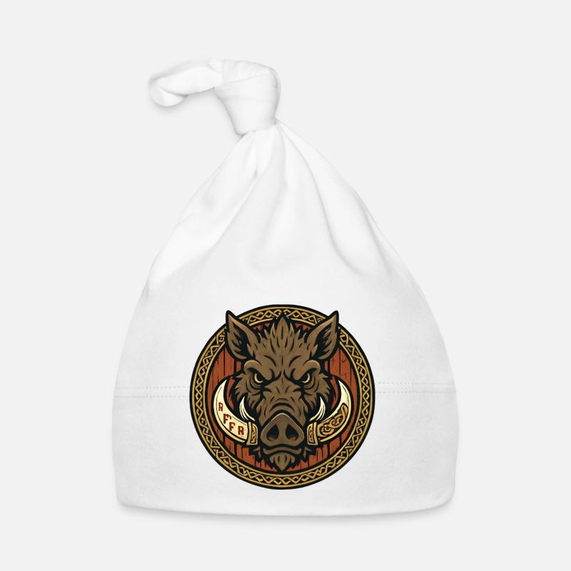 Wikinger Eberemblem Baby Bio-Mütze