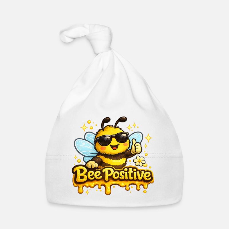 Bee Positive - Bonnet bio Bébé - blanc