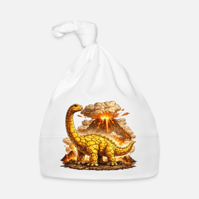 Brontosaurus Vulkaneruption Baby Bio-Mütze