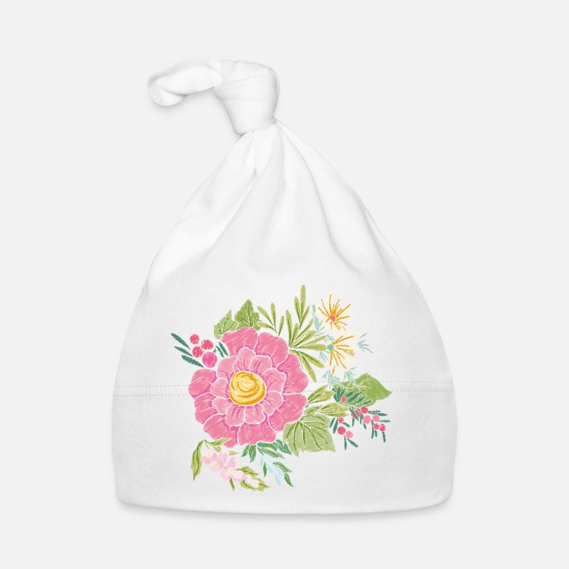 Flower image Organic Baby Cap