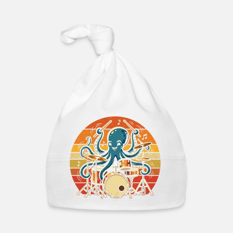 Octopus Rhythm Drummer Organic Baby Cap