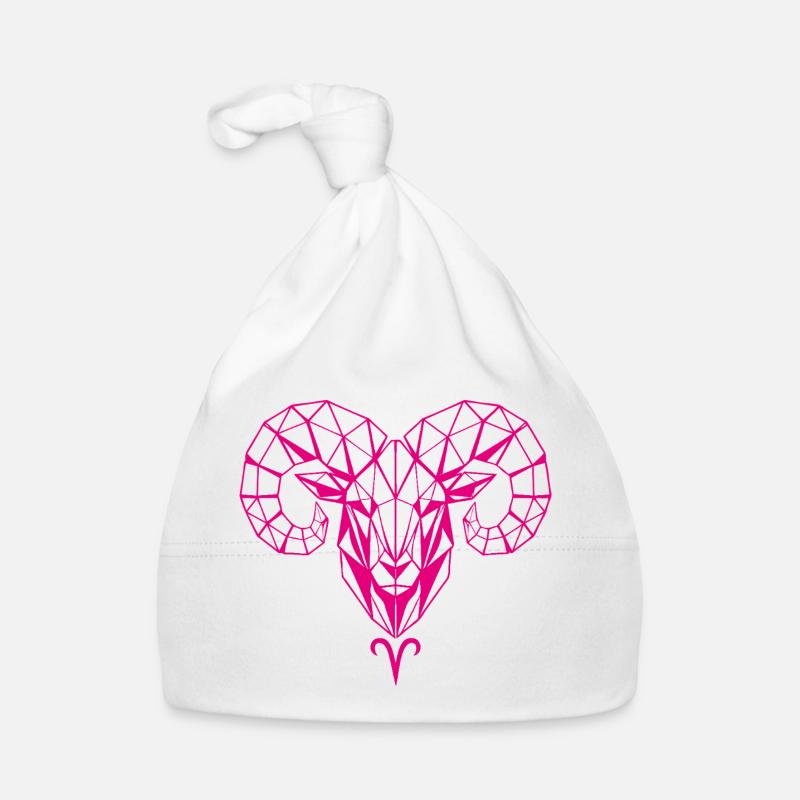 Geometrischer PinkWidder Kopf Baby Bio-Mütze