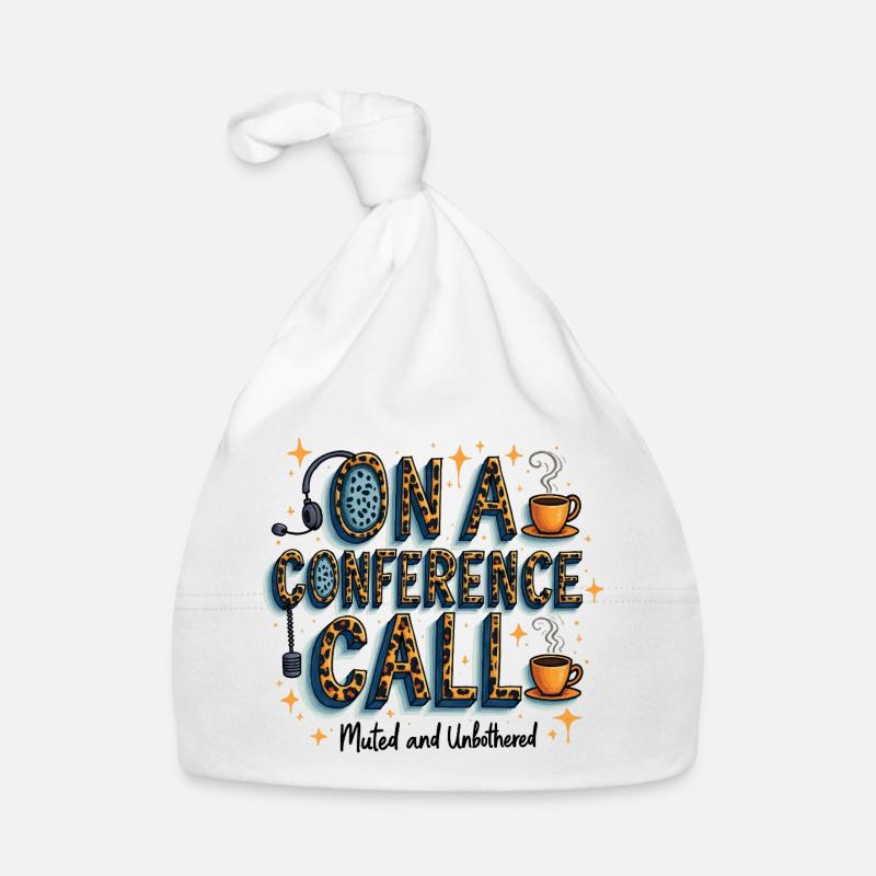 Online Conference Call Coffee Style Muted Unbothered Organic Baby Cap