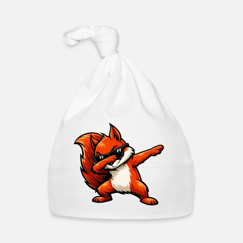 Dabbing Red Squirrel Organic Baby Cap