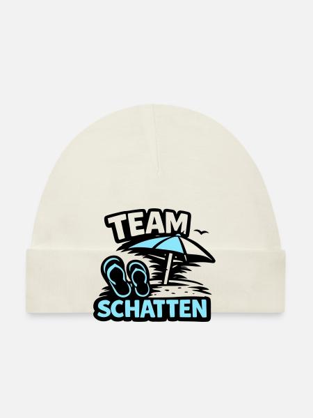 Strand Schatten FlipFlop Logo - Baby Bio-Mütze - Weiß - Vorne