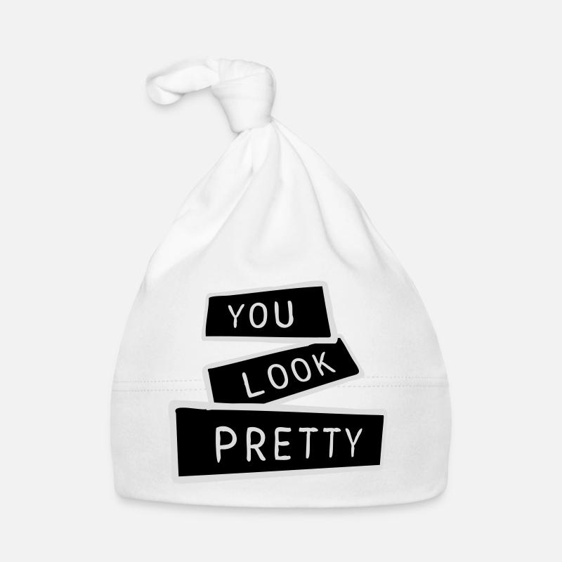 You Look Pretty Funny Complement Self Love Logo Organic Baby Cap