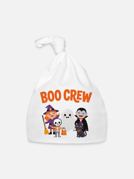 Boo Crew Halloween-Freunde - Baby Bio-Mütze - Weiß - Vorne