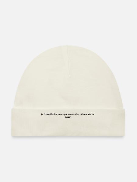 Humour Chien Cadeau - Bonnet bio Bébé - blanc - Devant