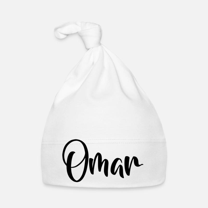 Prénom - Omar - Bonnet bio Bébé - blanc