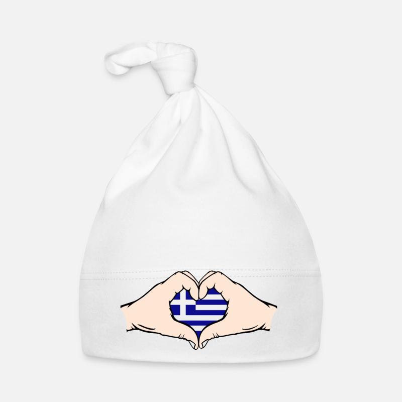 Grèce en forme de coeur avec des mains Bonnet bio Bébé