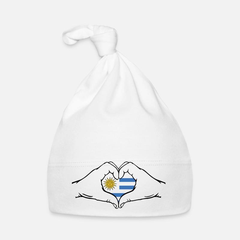 Uruguay Herzform mit Hände Baby Bio-Mütze