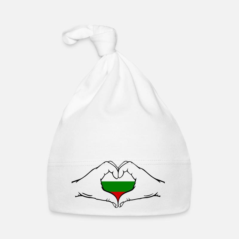 Drapeau de la Bulgarie en forme de coeur Bonnet bio Bébé