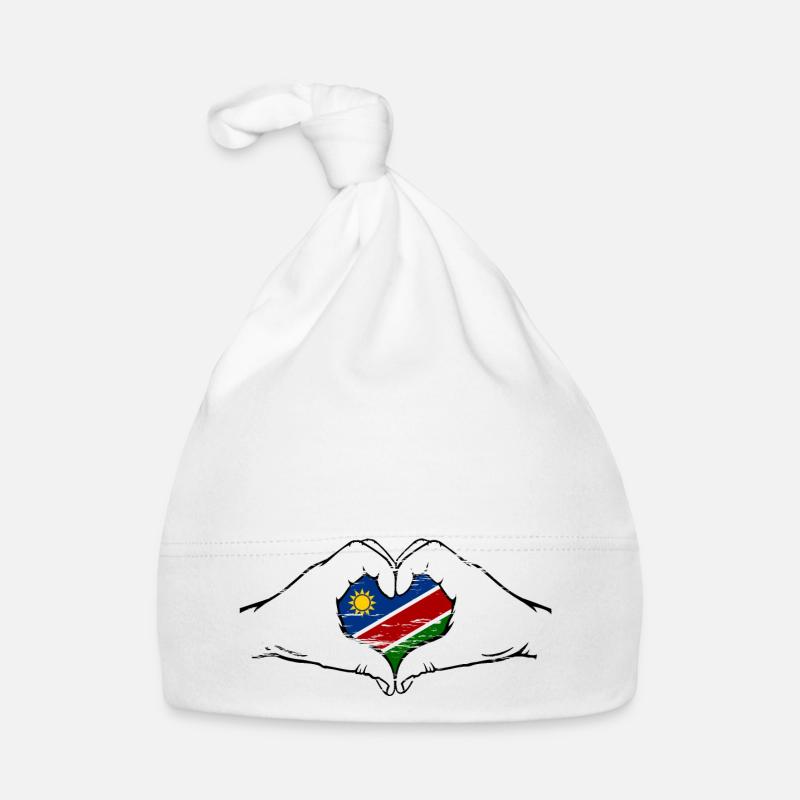 Namibia Flagge Herzform used Baby Bio-Mütze