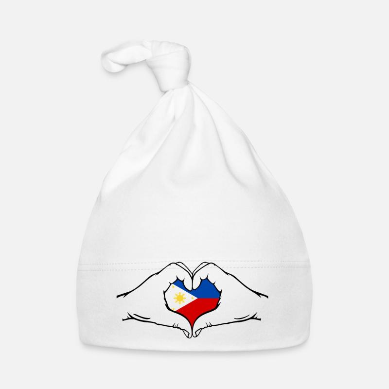 Drapeau des Philippines en forme de coeur Bonnet bio Bébé