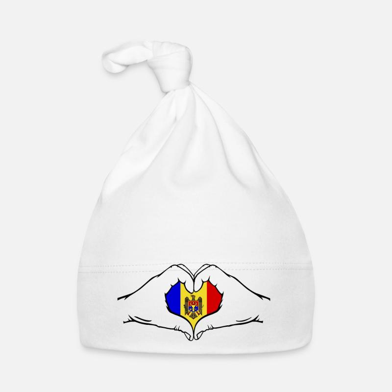 Drapeau Vltava en forme de coeur Bonnet bio Bébé