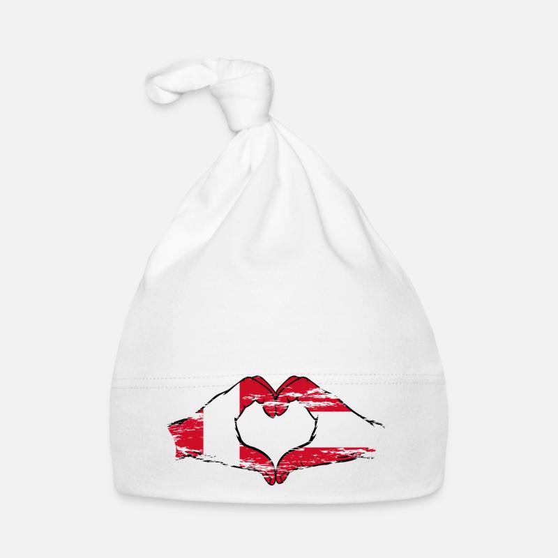 Pérou Autriche drapeau mains forme de coeur utilisé Bonnet bio Bébé