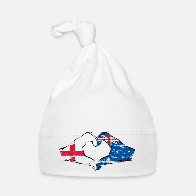 Angleterre Australie drapeau coeur utilisé Bonnet bio Bébé