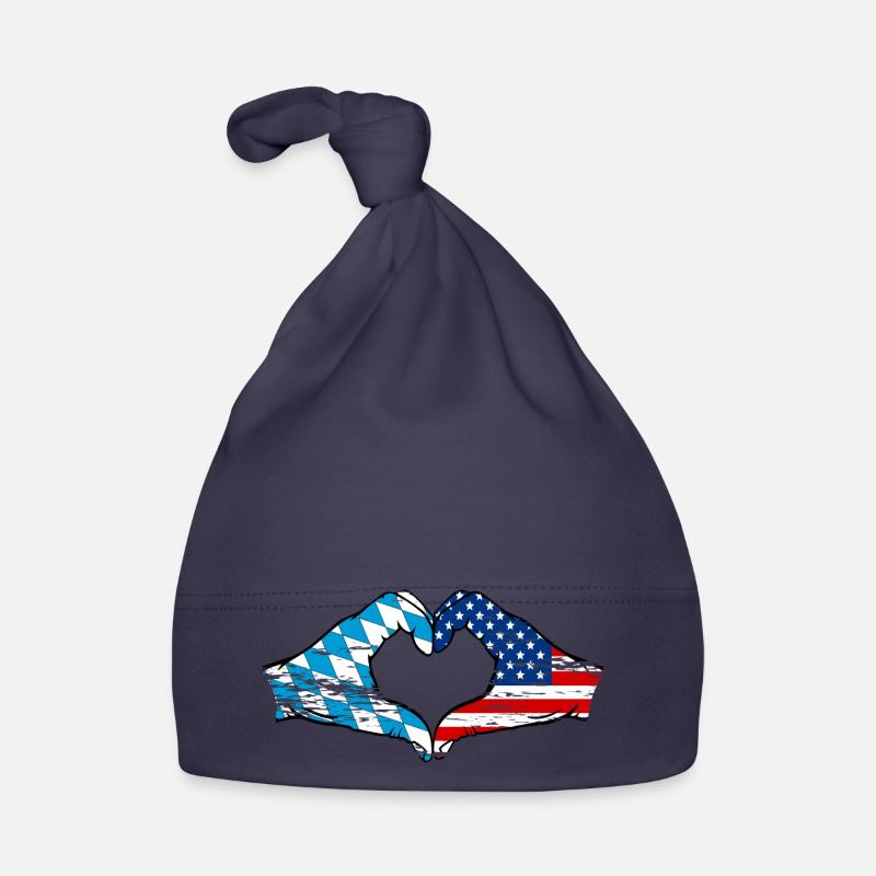 Bavière, USA, Drapeau, Mains, Forme de coeur Utilisé Bonnet bio Bébé