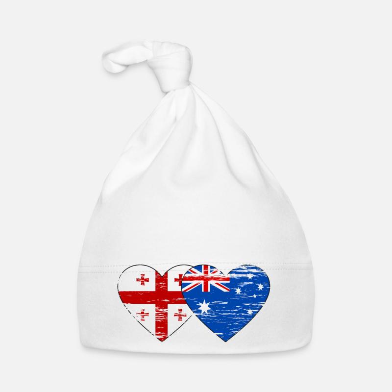 Drapeau de la Géorgie Australie Drapeau en forme de cœur utilisé Bonnet bio Bébé