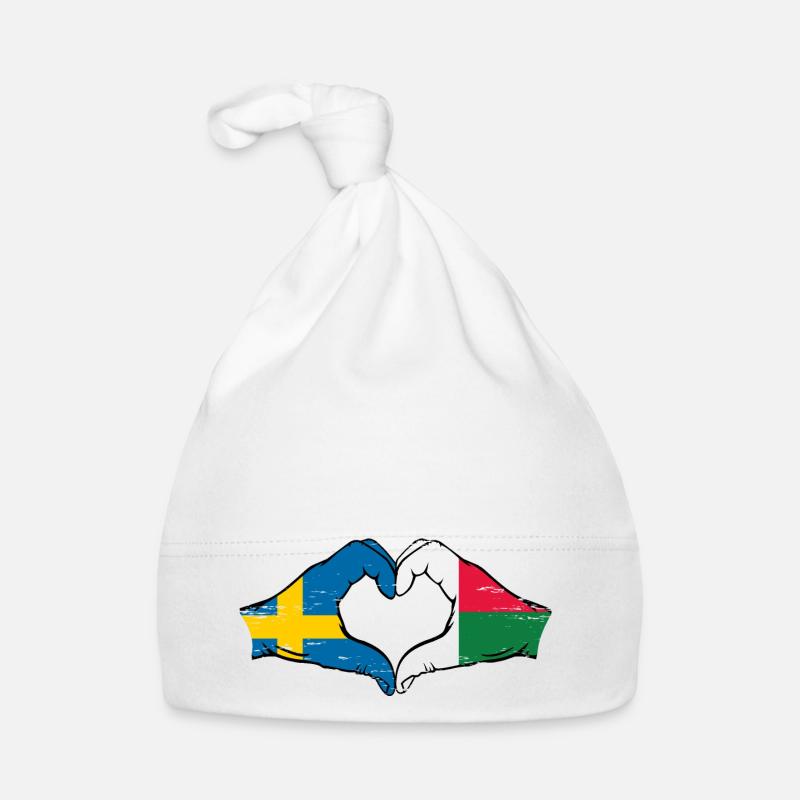 Suède Madagascar drapeau mains forme de coeur utilisé Bonnet bio Bébé