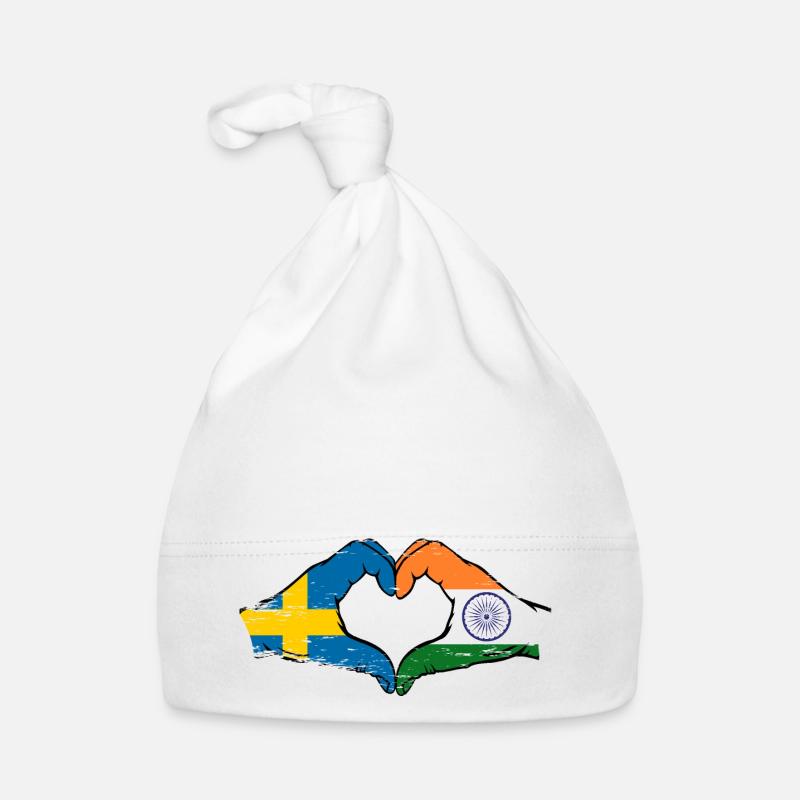 Suède Inde Mains Forme de Coeur Utilisé Bonnet bio Bébé