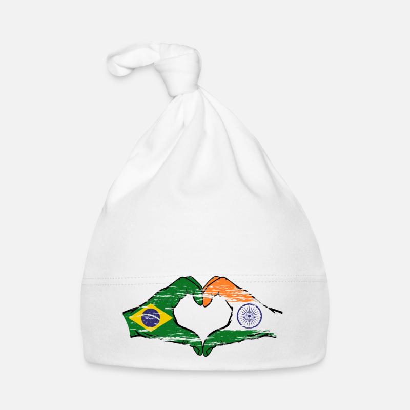 Brésil Inde Mains Forme Coeur Utilisé Bonnet bio Bébé