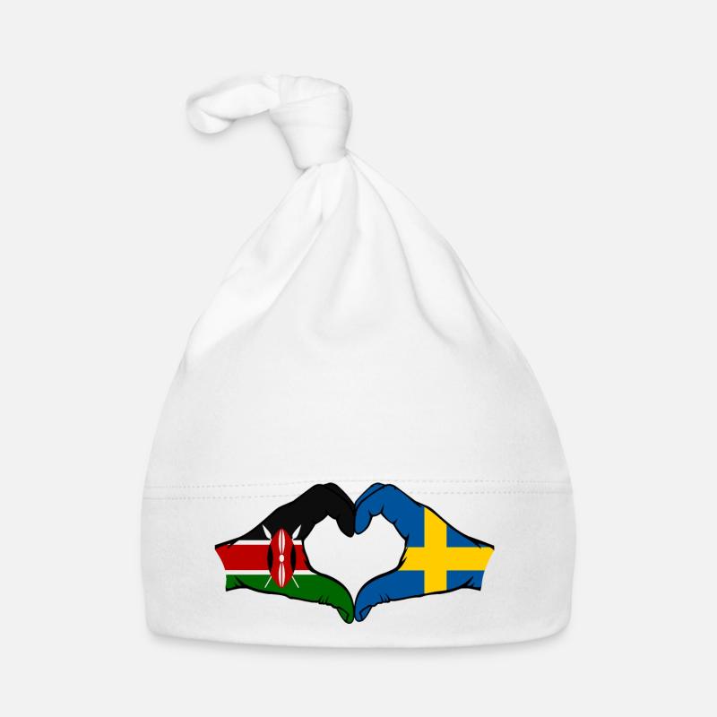 Kenya Sweden Hands Heart Shape Organic Baby Cap