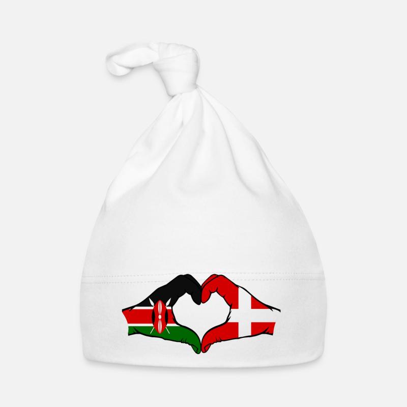 Kenya Denmark Hands Heart Shape Organic Baby Cap