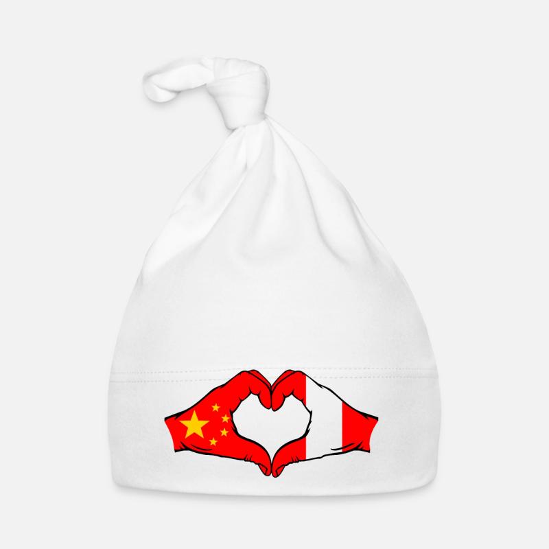 Chine Pérou drapeau coeur forme Bonnet bio Bébé