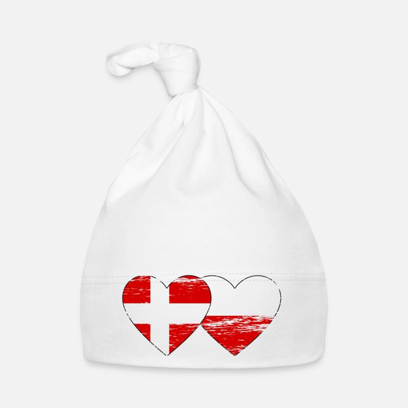 Danemark Pologne drapeau coeur utilisé Bonnet bio Bébé
