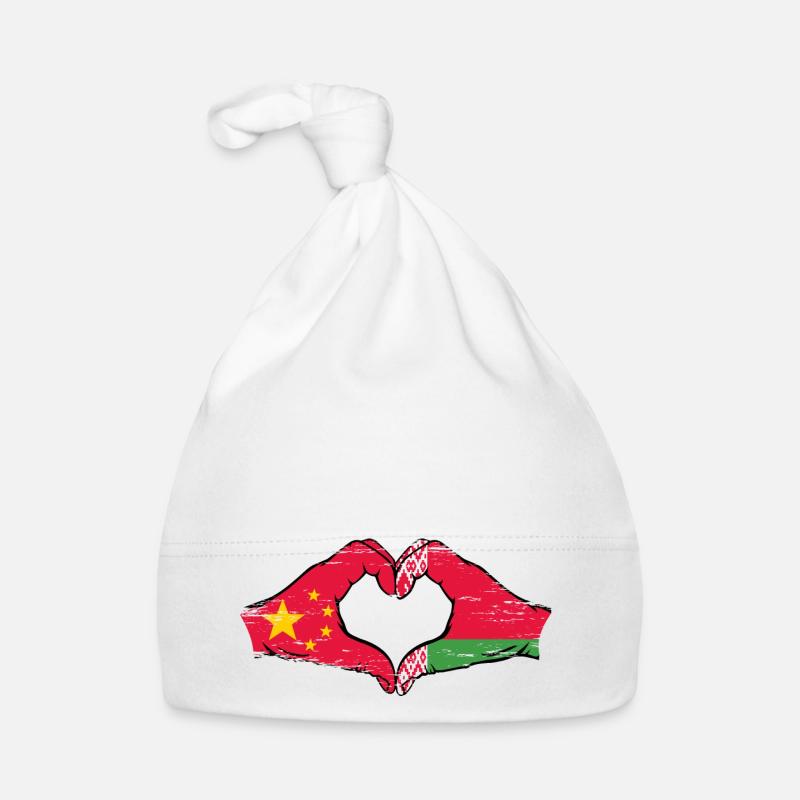 Chine Biélorussie drapeau mains forme de coeur utilisé Bonnet bio Bébé