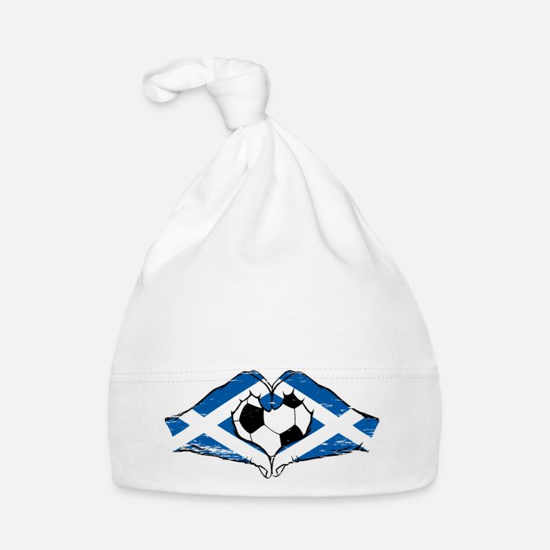 Forme de coeur de mains de football de drapeau d'Écosse utilisé Bonnet bio Bébé