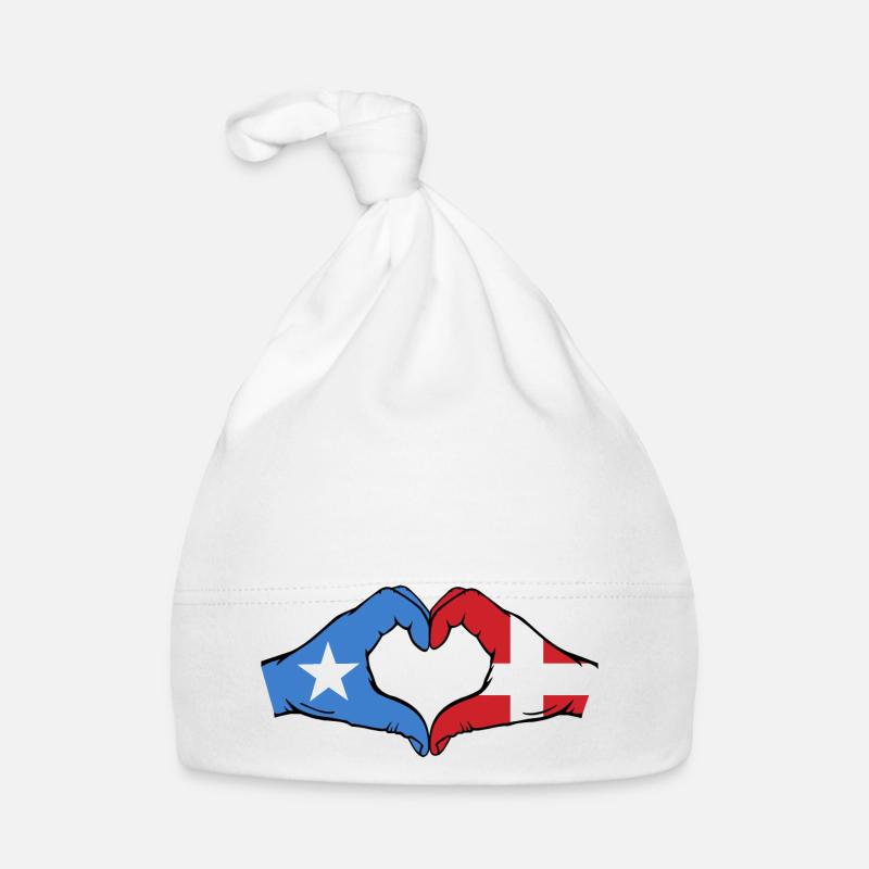 Somalie Danemark Drapeau Mains Coeur Forme Bonnet bio Bébé