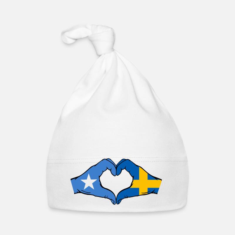 Somalie Suède Drapeau Mains Coeur Forme Bonnet bio Bébé